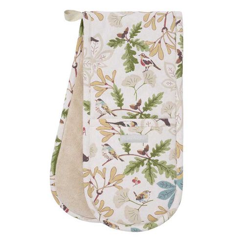 Sophie Allport Double Oven Glove - Printed Binding - Orchard Birds
